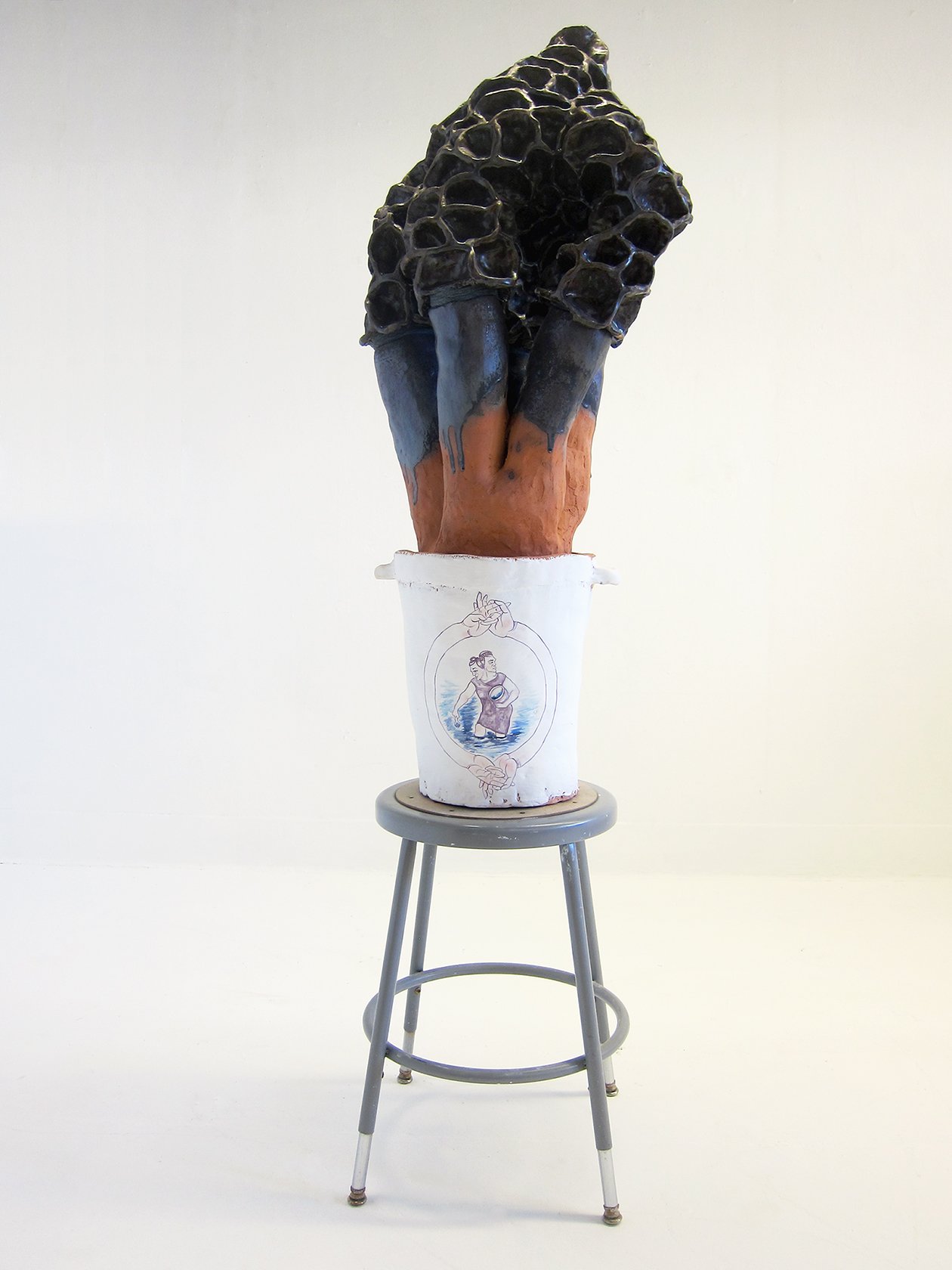 Morel Figure with Crock